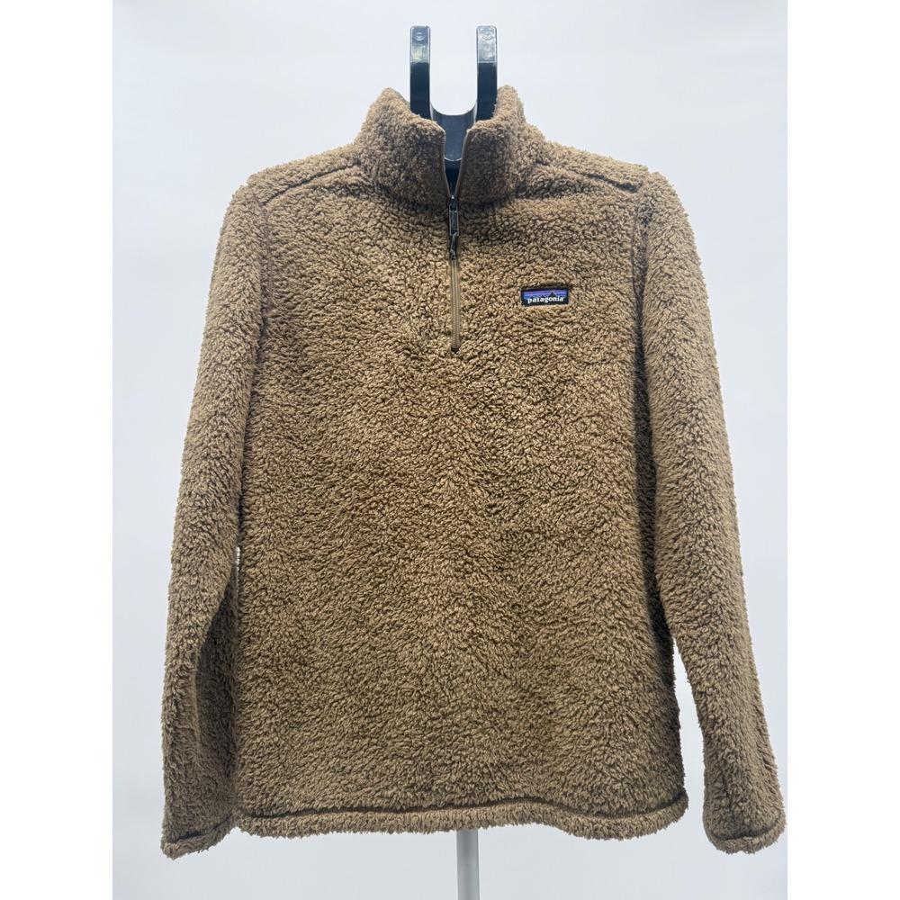 Patagonia Los Gatos 1/4 Zip Fleece Pullover Tan Brown Womens Medium Soft